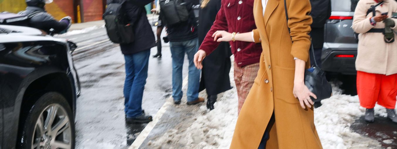 Experience the latest winter fashion trends on the snowy streets.