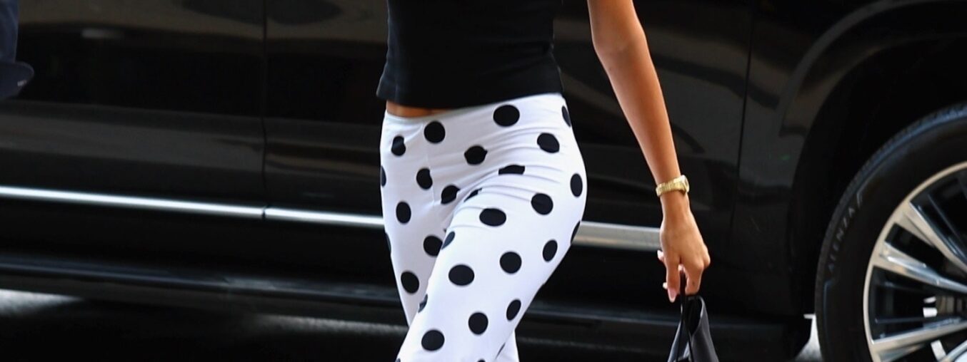 Hailey Bieber pairs two controversial summer trends in a single look.