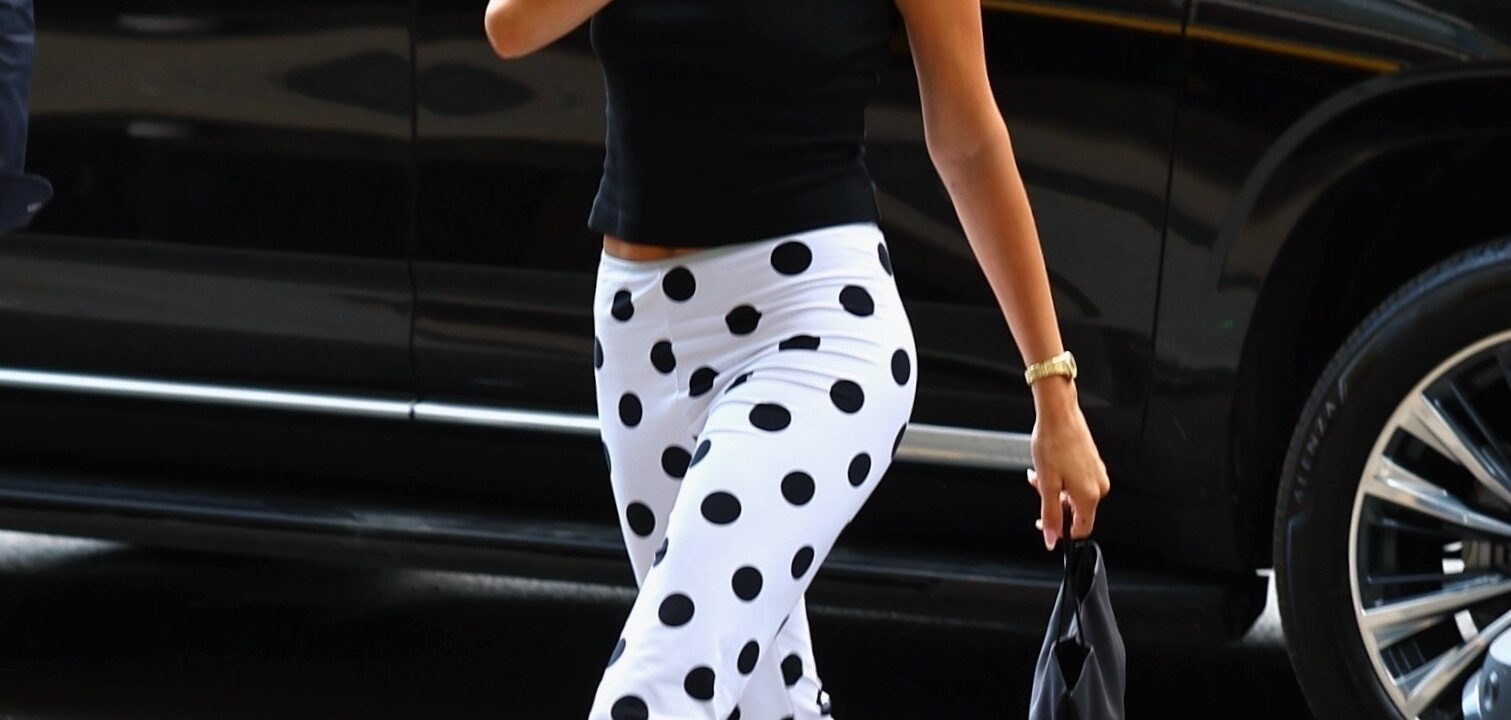 Hailey Bieber pairs two controversial summer trends in a single look.