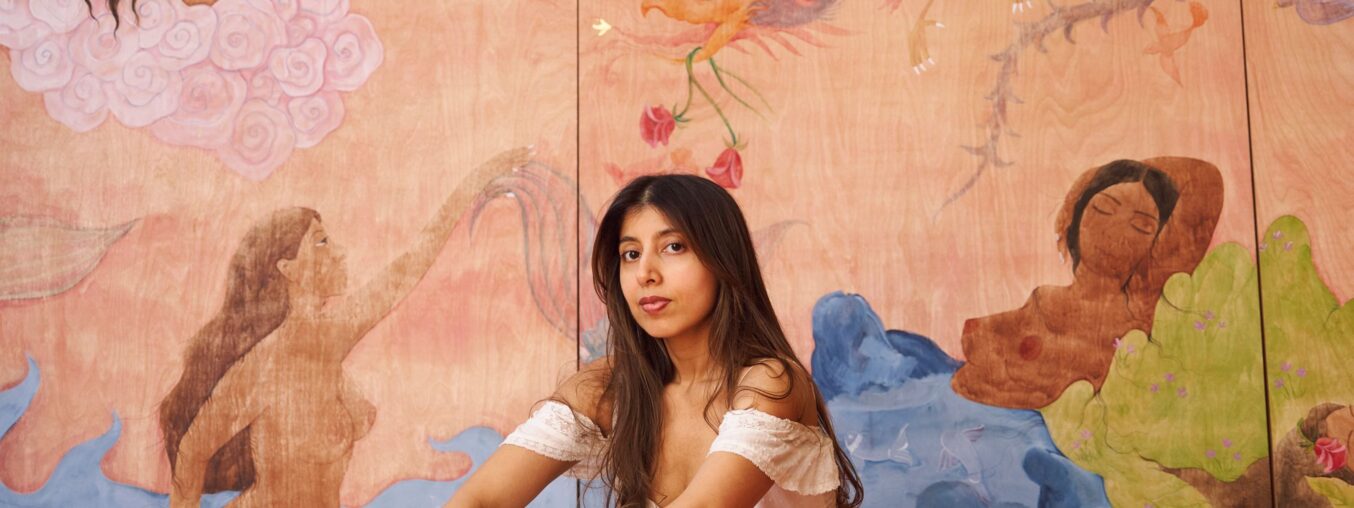 Hiba Schahbaz explores fantasy and identity in her first solo museum exhibition.