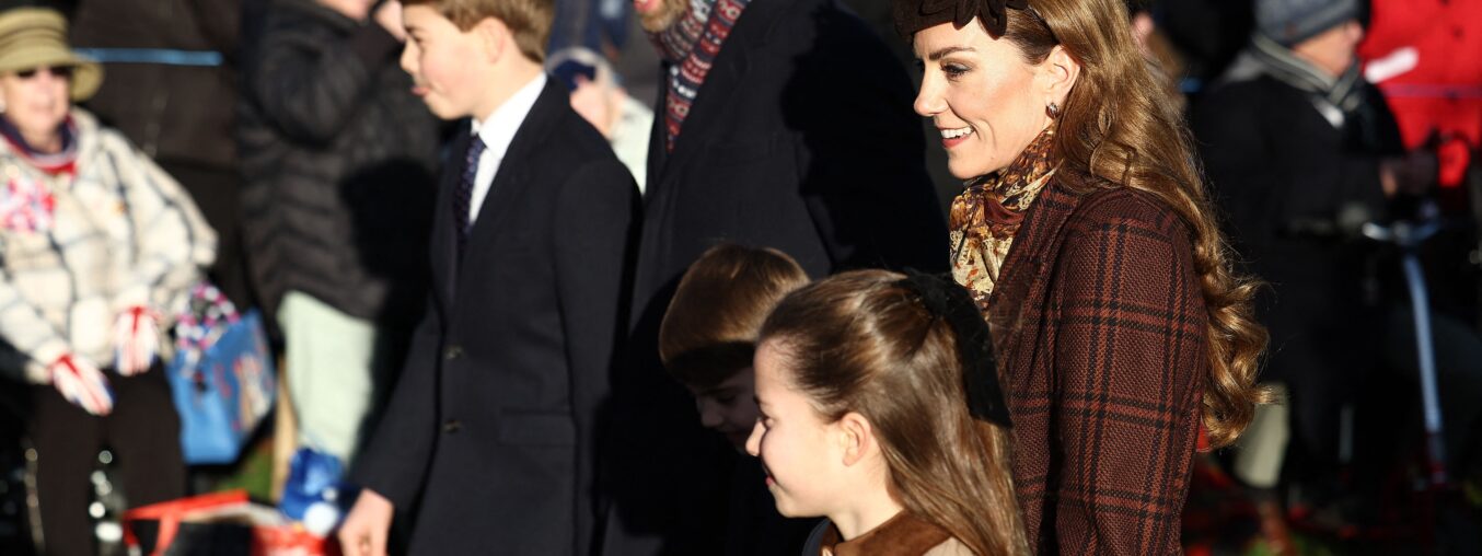 Kate Middleton brings elegant flair to Christmas Day at Sandringham with a chic plaid ensemble.