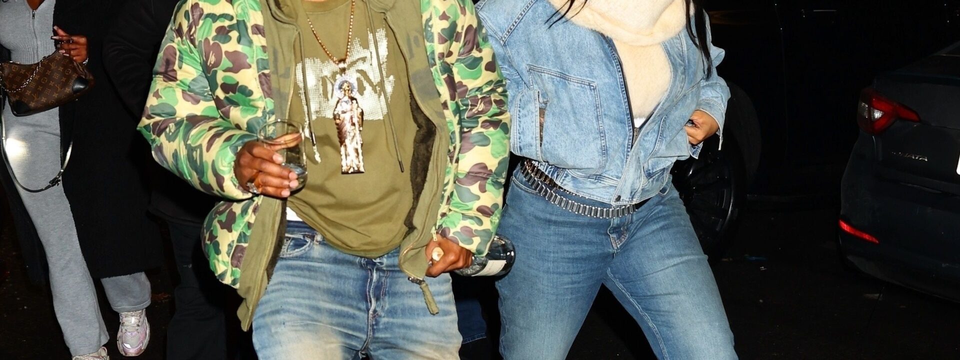 Rihanna puts her own spin on the Canadian tuxedo.