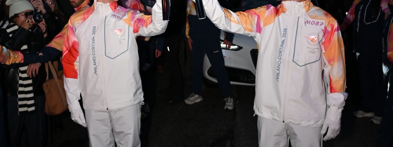 Hudson Williams and Connor Storrie brought excitement to the Olympic Torch Relay in Northern Italy.