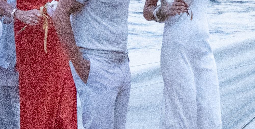 Amal and George Clooney wrapped up their European summer in matching crisp white outfits.