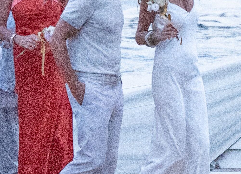 Amal and George Clooney wrapped up their European summer in matching crisp white outfits.